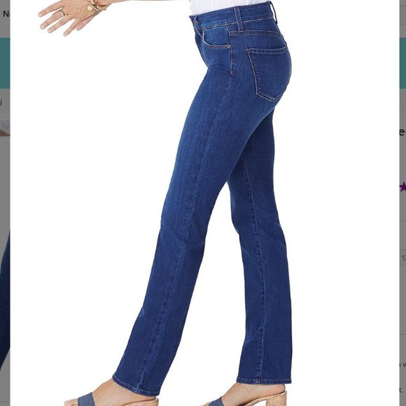NYDJ | Marilyn Straight-Leg Medium Blue Cooper Jeans (Size:12) - Picture 1 of 12